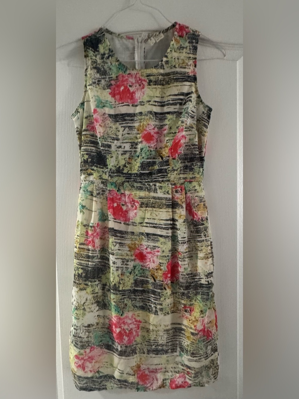 Japna Floral & Striped Sleeveless Midi Dress - Multi-Color - Size Small